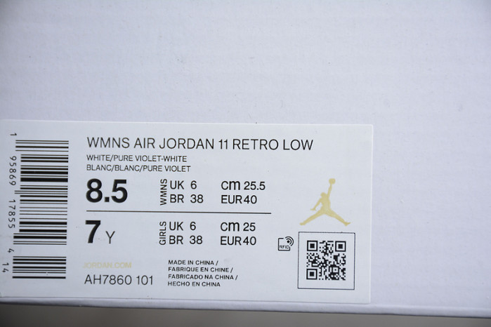 Air Jordan 11 Low “Pure Violet” AH7860-101